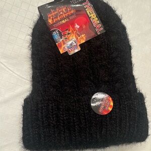 Black Thermal Knit Beanie
